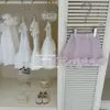 LeEn Fashionista Bebê! Conjunto de Duas Peças Roxo de Renda para Meninas Original 2026 Verão