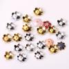 Novas Contas Separadas Pequenas Peças de Flores Óleo Pingando Imitação Azul Queimado Cloisonne Liga Pequenas Peças de Flores Faça Você Mesmo Grampo de Cabelo Estilo Antigo Pulseira Colar