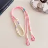 Cordão Longo para Celular Alça de Pulso Transversal Multifuncional Ajustável Cordão Tecido Dopamina com Clipe Moderno