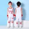Conjunto de Uniforme de Basquete Infantil Estampado Colete Jersey para Meninos Roupas de Treino Esportivo de Performance para Meninas Jovens Primavera e Verão