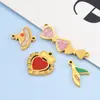 Colgante de Mariposa Estrella Retro Francés Transfronterizo Acero Inoxidable Electrochapado DIY Colgante Pequeño Collar Pulsera Colgante Joyería