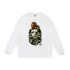 Sudadera con cuello redondo estampada de la marca de moda BAPE Ape Head, Nueva moda Hip-Hop Otoño/Invierno para Hombres y Mujeres, Cabeza de Simio Transfronteriza