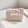 Bolsa de monedas con colgante de perla y encaje, Bolsa de cosméticos, Bolsa de almacenamiento portátil, Mini bolsa portátil para labiales, Estilo juvenil