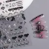 Pegatinas de Encaje Blanco y Negro para Manicura con Adhesivo Trasero Lujo Accesible Tela de Encaje Cortada Pegatinas para Uñas Joyería Dh772