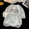 Camiseta de Manga Corta para Hombre con Tie-Dye Sucio de Comercio Exterior, Nuevo Estilo de Verano de Moda, Ambiente Fresco y Perezoso, Camiseta Holgada de Cuello Redondo