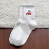 Calcetines Rojos para Mujer, Calcetines de Media Pantorrilla para Otoño e Invierno Navidad, Absorbentes de Sudor, Antiolor, Bordado de Dibujos Animados, Estilo a Juego para Parejas, Calcetines Cálidos de Algodón al por Mayor