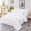 Funda de edredón blanca pura pieza única ropa de cama de hotel sarga engrosada duradera funda de edredón funda de edredón color sólido