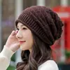 Gorro de lana para mujer, para otoño e invierno, apilado, para parejas, de punto, para primavera y otoño, con forma de luna y cabeza grande, cálido