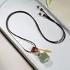 Collar Colgante de Jade Hetian Puro Natural Cuadrado Grueso Dulce Ping An Wu Shi Regalo Colgante Cuadrado Dulce