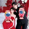 Bata de Mañana de Boda Atrezzo Fotográfico Dama de Honor Mejor Amiga Cartel de Mano Peluche Creativo Copa de Vino Feliz Cartel de Mano de Seguimiento