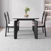 Mesa de Jantar e Cadeiras em Madeira Maciça Estilo Meio do Século, Mesa Oval Creme Moderna Minimalista Francesa, Mesa de Jantar para Casa para Apartamento Pequeno