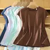 Foto Real de Top con Ribete de Encaje Silueta Adelgazante Juvenil Etéreo Disponible en Stock Camiseta sin Mangas para Mujer Tallas Grandes Artística Nueva de Verano