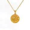 Collar Minimalista de Moda Europea y Americana Transfronteriza Personalidad Tendencia Acero Inoxidable Colgante Redondo Joyería del Zodiaco para Mujer