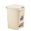 Cubo de Basura Grande para Cocina Operado con Pedal Alto Valor Estampado de Dibujos Animados Baño Dormitorio Nuevo Tapa Pop-Up Papelera Shi Hua