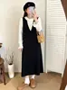 Vestido tipo chaleco de punto holgado para mujer talla grande, vestido tipo tank para mujer, otoño e invierno 2026