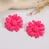 Pendientes Retro de Margaritas Pintadas con Spray de Colores para Mujer Versátiles para el Día a Día Texturizados Moda Pendientes de Botón Dopamina