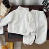 Conjunto de Primavera para Meninos Comércio Exterior Primavera e Outono Novo Gola Digital Manga Longa Casual Rua Fried Conjunto de Duas Peças Infantil Fashion