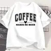 Camiseta Retrô Casual de Manga Curta Livros e Café para Homens e Mulheres Presente para Amante de Livros e Café Top de Manga Curta Dia