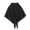 Bufanda Triángulo con Lazo Estilo Otoño e Invierno Chal de Punto 100% Lana para Mujer Ropa Exterior Chic Chal tipo Capa de Alta Gama para Mujer