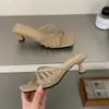 Sandalias Mimisi de Tacón Fino Estilo Coreano sin Cierre para Mujer, Sandalias Casuales Impermeables de Verano para Exteriores, Elegantes y Versátiles para Combinar con Vestidos
