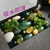 Alfombrilla absorbente de piso de tierra de diatomeas con estampado de guijarros 3D para baño y inodoro, alfombrilla para pies de secado rápido, alfombrilla antideslizante para entrada