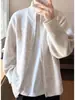 Chaqueta de punto estilo coreano con doble cremallera para otoño e invierno, cárdigan de punto casual para hombre de manga larga, ajuste holgado, cuello alto simple, suéter para pareja