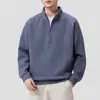 Ropa para Hombre Fengshe / Nueva Colección Otoño Estilo Old Money Sudadera de Manga Larga con Cuello Alto para Hombre Chaqueta Holgada Simple de Peso Pesado