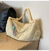 Bolsa de ombro creme nova transfronteiriça Puff Bag Portátil Grande Capacidade Estilo preguiçoso Cor sólida Bolsa Crossbody simples