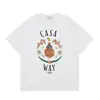 Ventas Transfronterizas a Largo Plazo de Camisas Sueltas de Manga Corta con Estampado de Logo de Verano Casablanca para Hombres y Mujeres