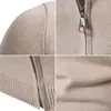 Comércio Exterior Transfronteiriço Novo Suéter Cardigan Masculino com Zíper Gola Meia-Alta Estilo Coreano Jovem Manga Longa Tricô Atacado