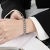 Pulsera de Cadena Cubana de Seis Lados de Industria Pesada Hip-Hop Europea y Americana para Mujer, Joyería de Acero de Titanio Chapado en Oro Moderna y Personalizada