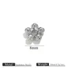 Acessórios de Joias DIY em Aço Inoxidável Banhado a Ouro 18K, Base de Flor de Contas Tridimensional, Colar, Pulseira, Separador de Base de Flor de Contas