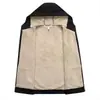 Suéter grueso con forro polar para hombre, abrigo deportivo holgado de invierno, cárdigan con cremallera en la parte superior, pantalones de traje de lana de cordero cálidos