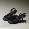 Sandalias de tacón alto para mujer, de verano, con lazo, estilo francés, con tacón de aguja, romanas de alta gama, elegantes.
