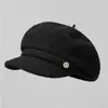 Gorra de estilo coreano elegante con visera curva que hace que la cara parezca más pequeña, Gorro de lana para mujer con circunferencia de cabeza grande, Boina de lana para otoño e invierno, Hecho a medida