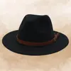 Fedora de lana de moda europea y americana con logotipo personalizado, fedora de jazz de estilo retro británico, sombrero de fieltro de ala plana unisex