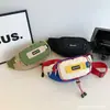 Mochila Transversal de Lona Casual Estilo Coreano 2026 para Viagem para Meninas Bolsa de Peito Casual para Uso Externo Bolsa de Lanche para Alunos do Ensino Fundamental