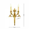Luminária de parede retrô estilo europeu toda em cobre Lâmpada frontal para espelho de corredor de vila Iluminação decorativa para parede de fundo de sala de estar, sala de jantar, quarto Lâmpadas