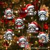 Set de 8 Decoraciones Colgantes Navideñas de Animales Transfronterizas Lindo Mapache de Madera Casa Navideña Decoración Colgante de Interior