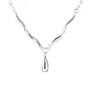 Huazing Foto Real S925 Prata Esterlina Design de Nicho Colar Onda Gota d'Água Feminino Doce Novo Pingente Brilhante Corrente da Clavícula