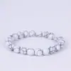 Pulsera de Piedra de Cristal Natural con Perlas Redondas, Pulsera Unisex de Piedra con Patrón Azul, Regalo de Joyería de Año de Nacimiento, Suministro Mayorista para Transmisiones en Vivo