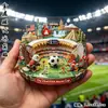 Ímãs de Geladeira de Madeira Comemorativos Populares da Copa do Mundo de 2026 Apresentando Marcos e Bandeiras dos EUA, Canadá e México
