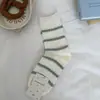 Calcetines Peiqiao Estilo Coreano con Lazo Floral de Media Pantorrilla Calcetines Cuadros Dulces y Femeninos con Volantes Calcetas Zhuji de Algodón Puro Sin Costuras Venta al por Mayor