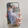 Adecuado para iPhone 15, hermosa funda para teléfono con pintura al óleo de chica europea y americana.