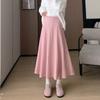 Falda Tejida Estilo Coreano para Mujer Otoño e Invierno Nueva Cintura Alta Línea A Dulce Reductora de Edad Falda Midi Plisada Falda Paraguas Pequeña