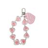 Llavero colgante de pulsera de amor creativo, llavero con letras de corazón de moda, accesorios de cuero transparentes, lindos accesorios para mochila escolar