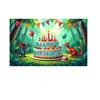 Serie de telones de fondo de cumpleaños temáticos de dinosaurios más vendidos de Temu transfronterizos, con diseños de dinosaurios de dibujos animados impresos en alta definición para decoraciones de fiesta