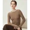 Suéter Pulôver de Veludo Centenas de Cores Falso Duas Peças 100% Caxemira Gola Redonda Color Block Outono Inverno Novo Camada Base Simples Roupa de Baixo
