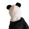 Chapéu e Cachecol Infantis Novo Estilo Coreano Quente Espessado Pelúcia Panda Fofo Super Fofo Chapéu com Proteção para Orelhas de Bebê Inverno