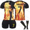 2223 París Edición Especial Jersey Conjunto No.30 Messi 7 Mbappe 10 Neymar Edición Fuego Ropa de Fútbol
